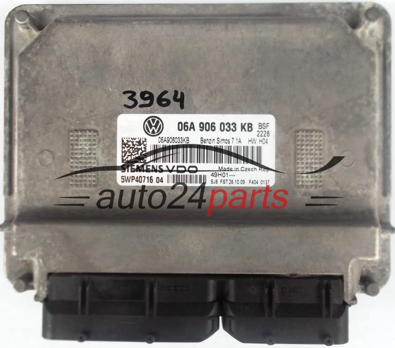 CENTRALINA MOTORE SKODA OCTAVIA 1.6 06A906033KB, SIEMENS 5WP40716