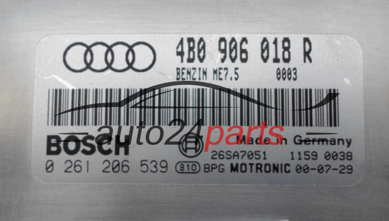 ECU CENTRALITA DE MOTOR  AUDI 1.8 T BOSCH  0261206539,  4B0906018R, ME7.5