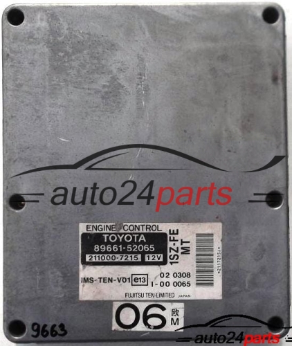ECU ENGINE CONTROLLER TOYOTA YARIS 1.0, 89661-52065, 8966152065, 211000-7215, 2110007215, 1SZ-FE MT 