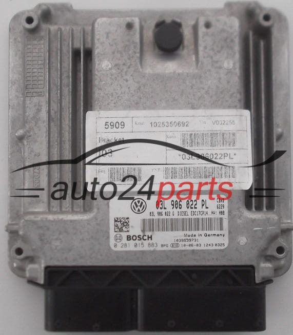 Μονάδα Ελέγχου Κινητήρα VOLKSWAGEN EOS 2.0 TDI BOSCH 0 281 015 883, 03L 906 022 PL