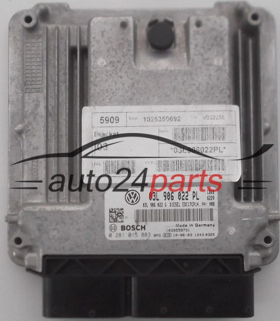 Μονάδα Ελέγχου Κινητήρα VOLKSWAGEN EOS 2.0 TDI BOSCH 0 281 015 883, 03L 906 022 PL