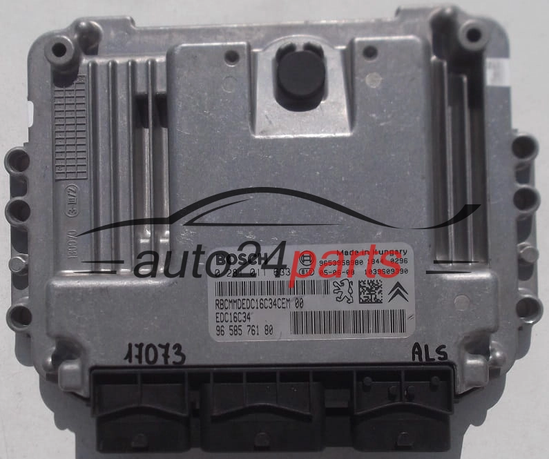 Μονάδα Ελέγχου Κινητήρα CITROEN PEUGEOT 407 1.6 HDI, BOSCH 0 281 011 633, 0281011633, 96 585 761 80, 9658576180, 9653958980