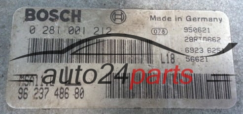 Μονάδα Ελέγχου Κινητήρα CITROEN PEUGEOT  BOSCH 0 281 001 212, 0281001212, 96 237 486 80, 9623748680 