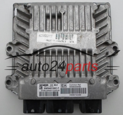 ECU CENTRALITA DE MOTOR  PEUGEOT 307 2.0 HDI SIEMENS 5WS40135C-T,  SW 9653059480, HW 9647423380