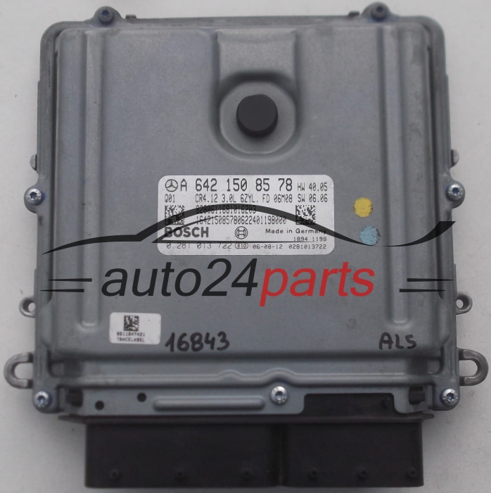 Μονάδα Ελέγχου Κινητήρα MERCEDES W211 E280 3.0 CDI BOSCH 0 281 013 722, 0281013722, A 642 150 85 78, A6421508578, 6421508578
