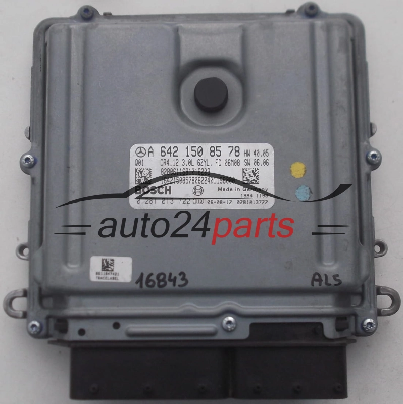 Μονάδα Ελέγχου Κινητήρα MERCEDES W211 E280 3.0 CDI BOSCH 0 281 013 722, 0281013722, A 642 150 85 78, A6421508578, 6421508578