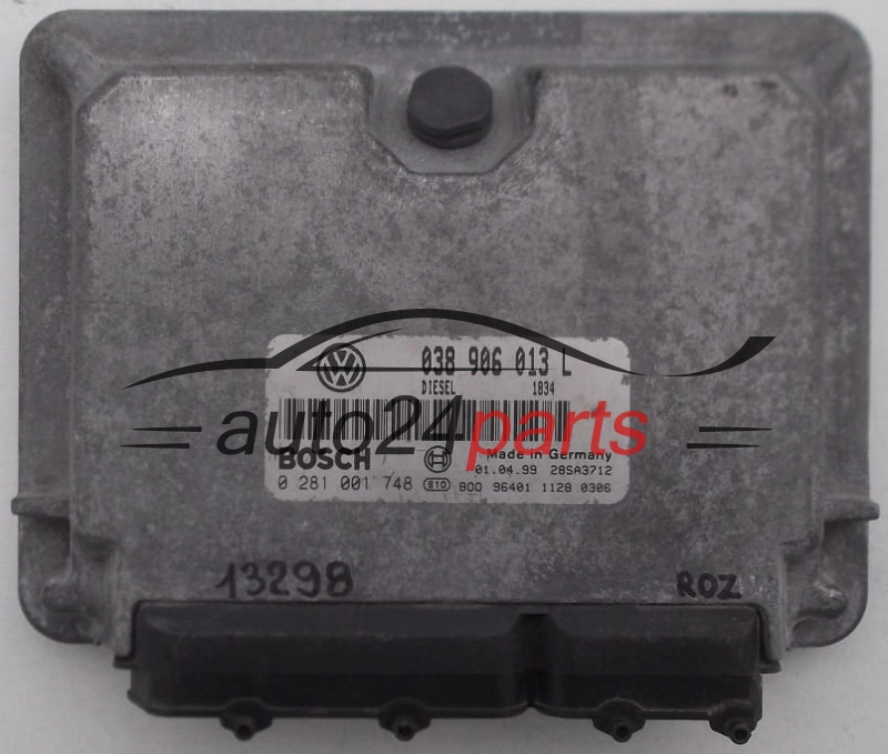 KOMPUTER STEROWNIK SILNIKA SEAT AROSA VOLKSWAGEN LUPO 1.7 SDI AKU 038 906 013 L, 038906013L, BOSCH 0 281 001 748, 0281001748