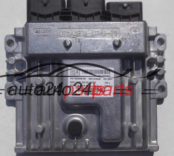 ECU ENGINE CONTROLLER CITROEN PEUGEOT 2.0 HDI DELPHI R0414C004B, 28210851, HW 9666098180, DCM3.5