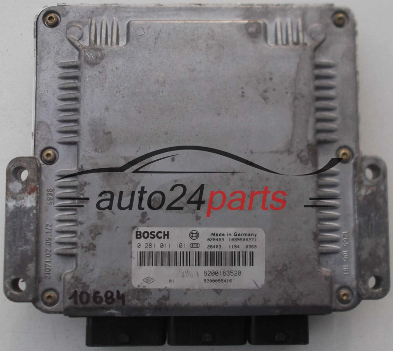 KOMPUTER STEROWNIK SILNIKA RENAULT LAGUNA 1.9 DCI F9Q BOSCH 0281011101, 0 281 011 101, 8200163528, 8200095416, 1039S00271