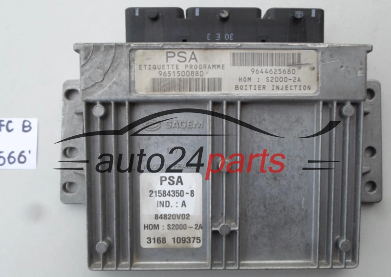 KOMPUTER STEROWNIK SILNIKA CITROEN PEUGEOT 21584350-8, 215843508, 9651500880, 9644625680
