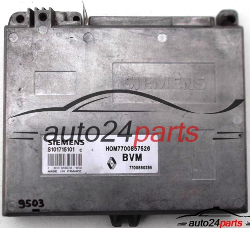 MOTORSTEUERGERÄT ECU STEUERGERAT RENAULT 19 1.8 16V, SIEMENS S101715101 C, S101715101C, HOM7700857526, 7700857526 