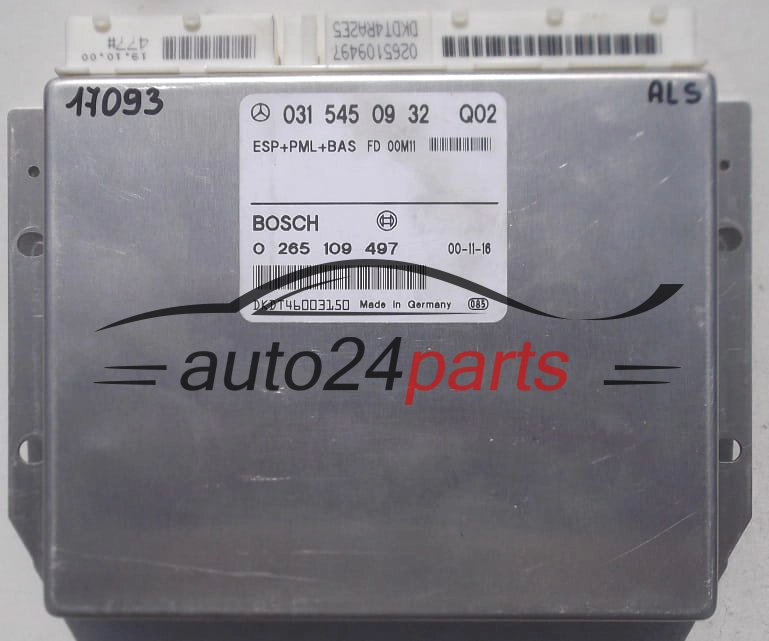 CENTRALINA ABS ESP+PML+BAS MERCEDES W220 BOSCH 0 265 109 497
