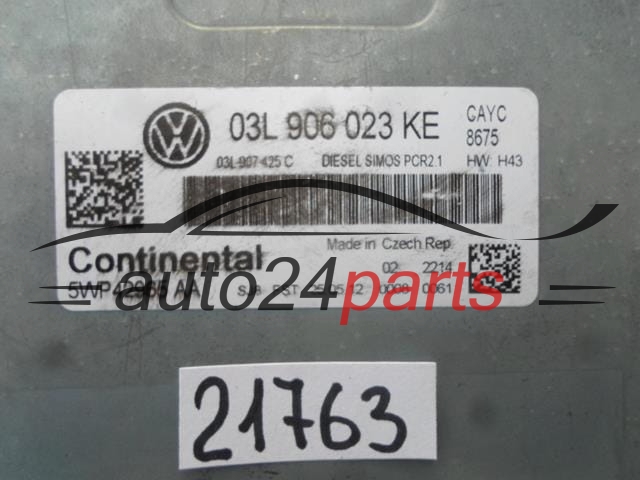 VW VOLKSWAGEN BEETLE 1.6 TDI 03L 906 023 KE, 03L906023KE, 5WP42965AA, PCR2.1