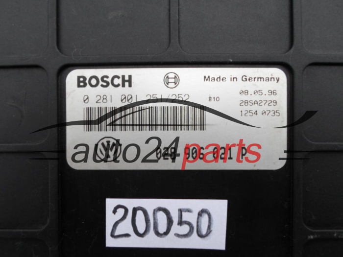 KOMPUTER STEROWNIK SILNIKA VW VOLKSWAGEN SHARAN 1.9 TDI 028906021P, 028 906 021 P, BOSCH 0281001251/252, 0 281 001 251, 0 281 001 252