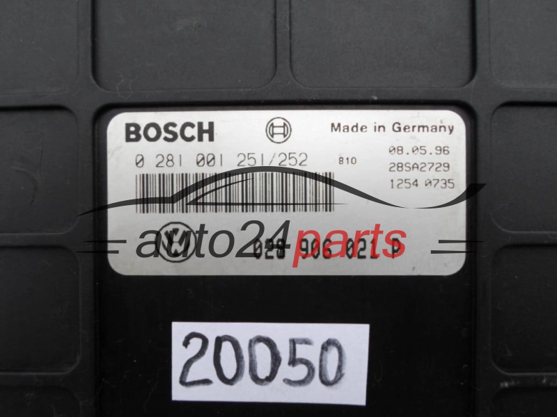 KOMPUTER STEROWNIK SILNIKA VW VOLKSWAGEN SHARAN 1.9 TDI 028906021P, 028 906 021 P, BOSCH 0281001251/252, 0 281 001 251, 0 281 001 252