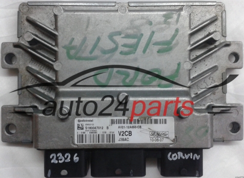 ECU CENTRALITA DE MOTOR FORD FIESTA MK7 1.25 AV2112A650CB, AV21-12A650-CB V2CB, S180047012B, S180047012 B, EMS2102