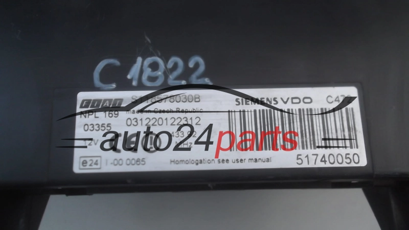 FIAT PANDA SIEMENS S118578030B, 51740050