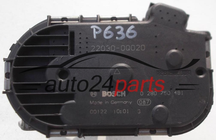 CUERPO DE MARIPOSA TOYOTA YARIS AYGO BOSCH 0 280 750 481, 0280750481, 22030-0Q020, 220300Q020