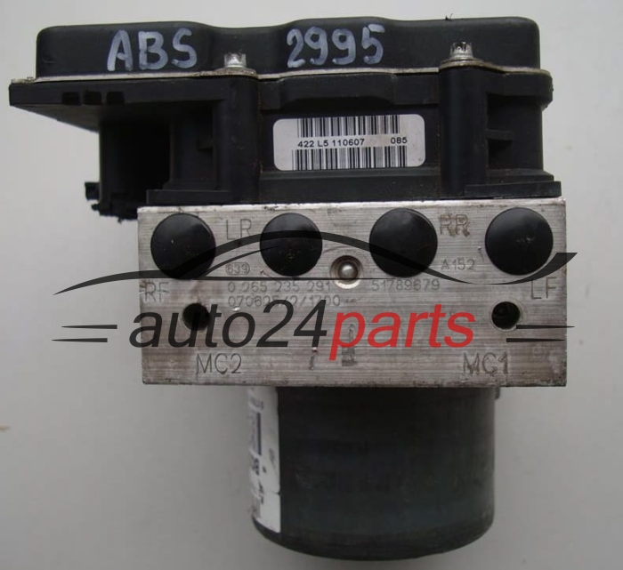 ABS PUMPE BLOCK HYDRAULIKPUMPE STEUERGERÄT FIAT BRAVO BOSCH 0 265 235 291, 0265235291, 51789679, 0265950670