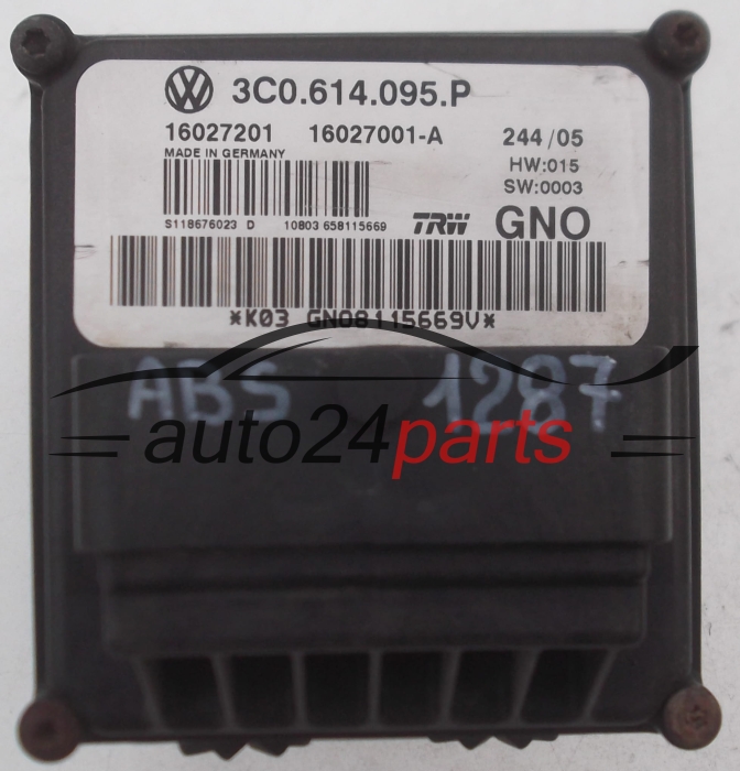 POMPE HYDRAULIQUE ET CALCULATEUR dABS VOLKSWAGEN PASSAT 3C0.614.095.P, 3C0614095P, TRW 16027001-A, 16027001A, 16027201