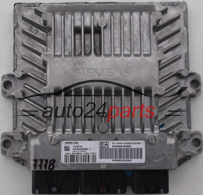 KOMPUTER STEROWNIK SILNIKA PEUGEOT 607, CITROEN 2.0 HDI, 5WS40262B-T, 5WS04262BT, SW9660780880, HW9655534080