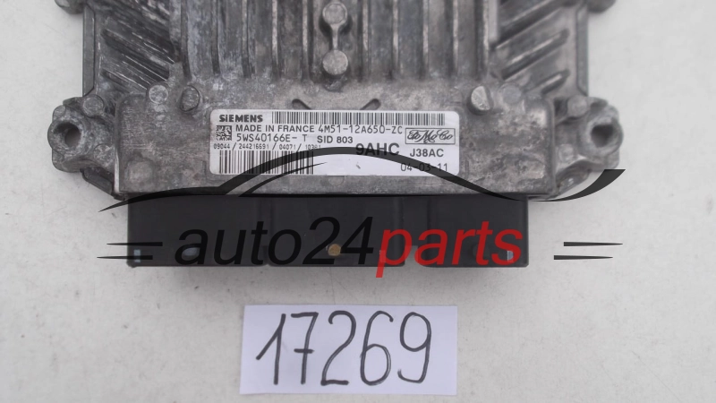 Μονάδα Ελέγχου Κινητήρα FORD FIESTA C-MAX SIEMENS 5WS40166E-T, 5WS40166ET FoMoCo 4M51-12A650-ZC,  9AHC