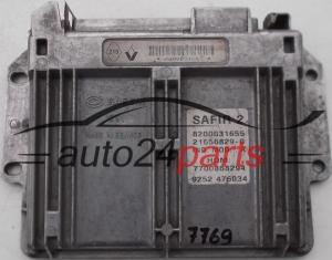 MOTORSTEUERGERÄT ECU STEUERGERAT RENAULT CLIO 1.2, SAFIR 2, 8200031655, 21656829-0, 216568290, HOM7700868294, 9252 476034, 925247634