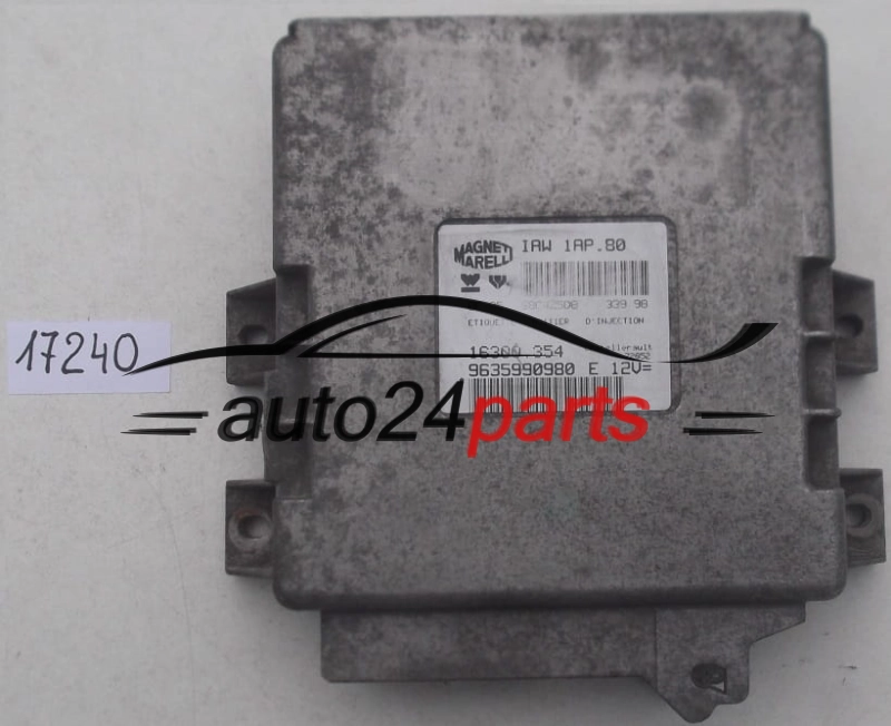 ECU ENGINE CONTROLLER PEUGEOT 206 1.1 MAGNETI MARELLI IAW 1AP.80, IAW1AP80, 16300.354, 16300354, 9635990980 E