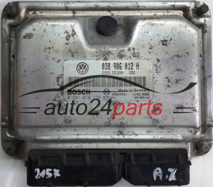 ECU ENGINE CONTROLLER SKODA OCTAVIA 1.9 TDI ALH 038906012H, BOSCH 0281010129, 28SA4931