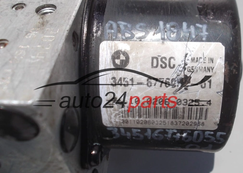 POMPE HYDRAULIQUE ET CALCULATEUR d'ABS BMW E81 87 90 3451-6776055-01,  ATE 10.0206-0325.4,  3452 6776056-01