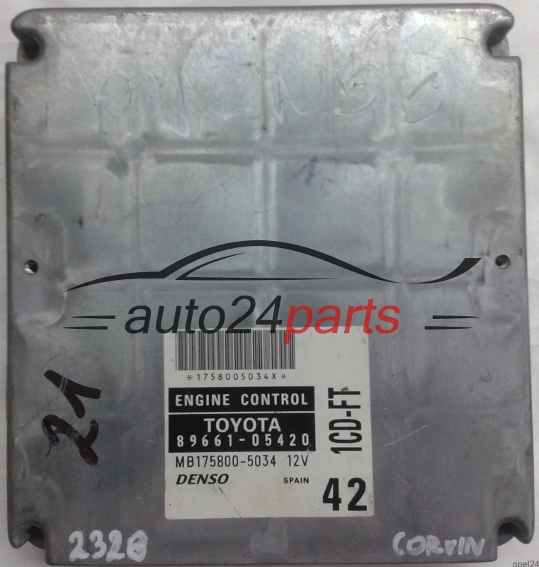 ECU CENTRALITA DE MOTOR TOYOTA AVENSIS 2.0 D4D 1CD-FT 8966105420 MB1758005034