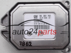MOTORSTEUERGERÄT ECU STEUERGERAT OPEL ZAFIRA, ASTRA II G 1.8 16V, 5WK9 1721, 5WK91721, 3 01 20 11 37 3, 3012011373, S 01005 03, S0100503, 55 351 703, 55351703