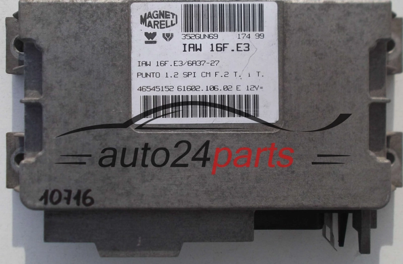 Μονάδα Ελέγχου Κινητήρα FIAT PUNTO 1.2 MAGNETI MARELLI IAW 16F.E3, IAW16FE3, 46545152, 61602.106.02, 6160210602