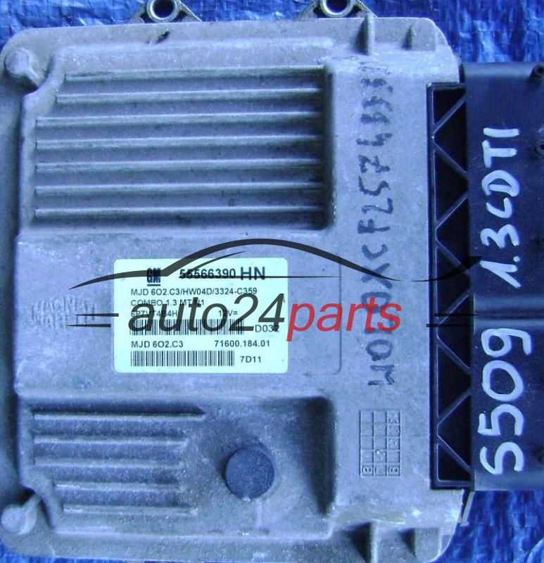 KOMPUTER STEROWNIK SILNIKA OPEL COMBO 1.3 CDTI Z13DTJ 55566390 HN 55566399 1232288, MJD 6O2.C3/HW04D/3324-C359, MJD 602.C3, 71600.184.01, 7160018401