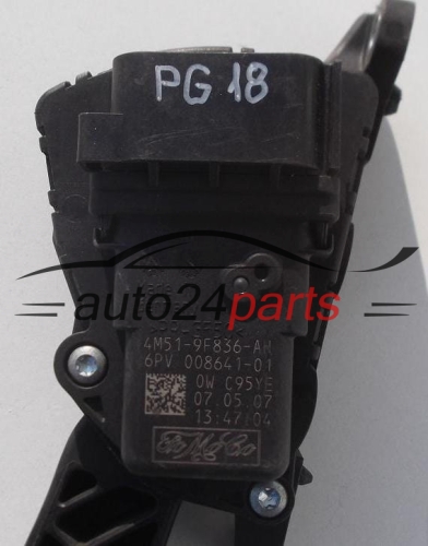 GASPEDAL POTENTIOMETR ELEKTRISCH GAS PEDAL FORD FOCUS 4M51-9F836-AH, 4M519F836AH, 1347104, 6PV 008641-01, 6PV00864101