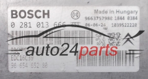 Μονάδα Ελέγχου Κινητήρα CITROEN PEUGEOT 2.2 HDI BOSCH 0 281 013 666,  96 654 652 80