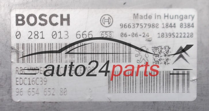 Μονάδα Ελέγχου Κινητήρα CITROEN PEUGEOT 2.2 HDI BOSCH 0 281 013 666,  96 654 652 80