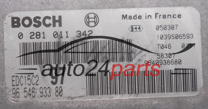 Μονάδα Ελέγχου Κινητήρα CITROEN PEUGEOT 2.0 HDI BOSCH 0 281 011 342,  96 546 933 80