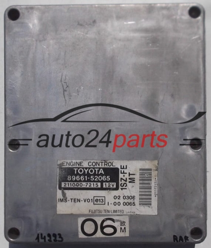 KOMPUTER STEROWNIK SILNIKA TOYOTA YARIS 1.0, 89661-52065, 8966152065, 211000-7215, 2110007215, 1SZ-FE MT
