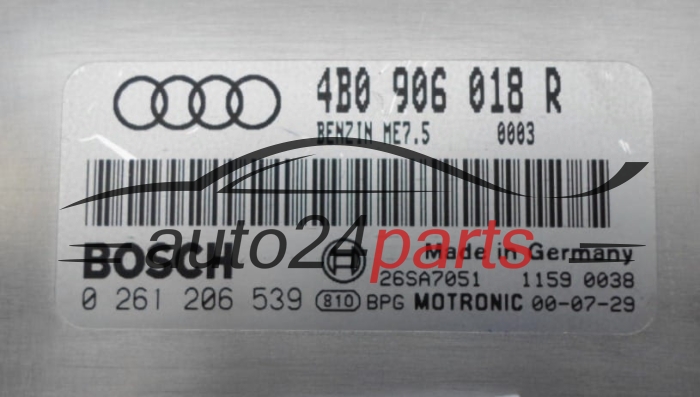 ECU ENGINE CONTROLLER AUDI 1.8 T BOSCH  0261206539,  4B0906018R, ME7.5