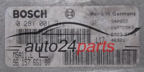MOTORSTEUERGERÄT ECU STEUERGERÄT CITROEN PEUGEOT 2.5 DIESEL BOSCH 0 281 001 212, 0281001212,  9615766180 
