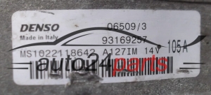ALTERNATOR 1.9 CDTI OPEL ZAFIRA VECTRA SIGNUM DENSO MS1022118642, 93169257