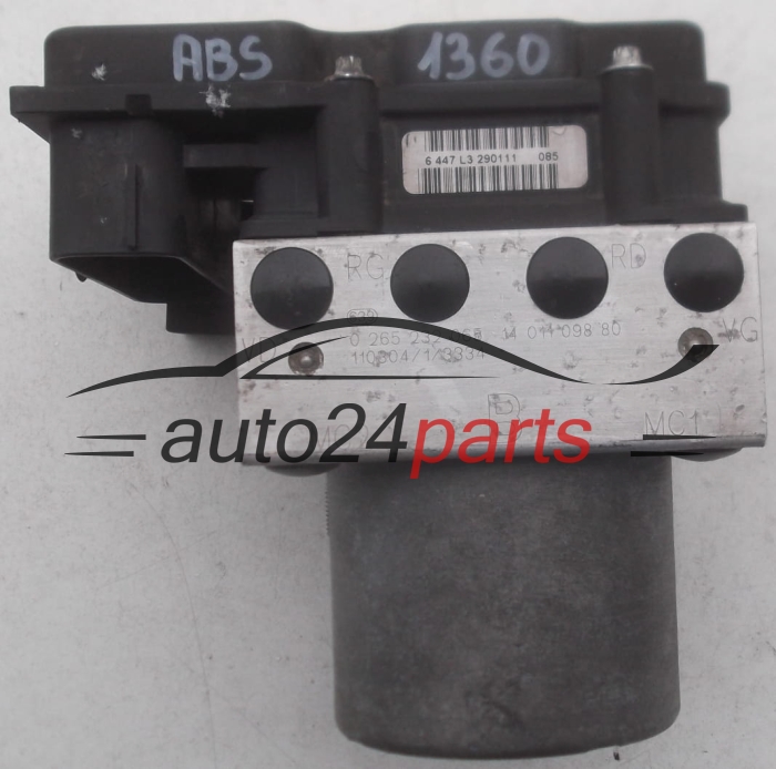 POMPE HYDRAULIQUE ET CALCULATEUR dABS CITROEN JUMPY FIAT SCUDO PEUGEOT EXPERT BOSCH 0 265 232 065, 0265232065, 14 011 098 80, 1401109880, 0 265 801 044, 0265801044