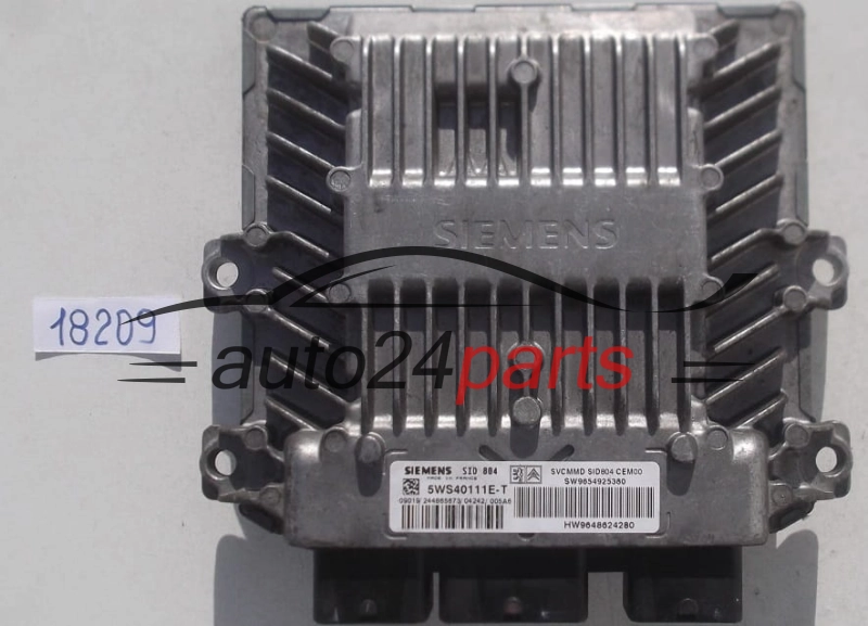 KOMPUTER STEROWNIK SILNIKA CITROEN PEUGEOT 1.4 HDI SIEMENS 5WS40111E-T,  SW9654925380, HW9648624280, SID804