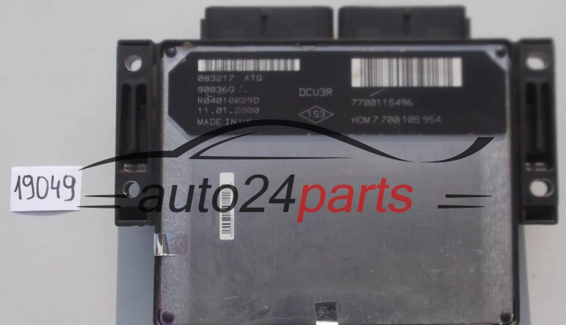 KOMPUTER STEROWNIK SILNIKA RENAULT KANGOO 1.9 D R04010029D, HOM 7 700 105 954, HOM7700105954, 7700105954, 7700115496 