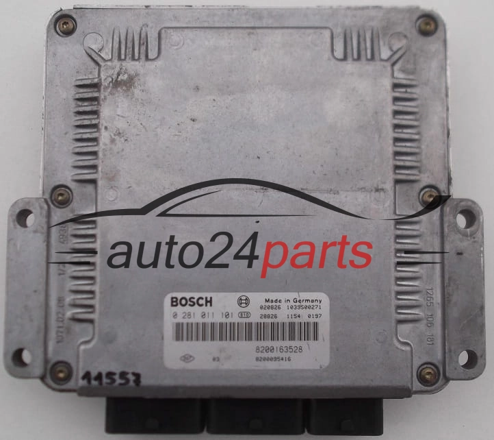 KOMPUTER STEROWNIK SILNIKA RENAULT LAGUNA 1.9 DCI F9Q BOSCH 0281011101, 0 281 011 101, 8200163528, 8200095416, 1039S00271