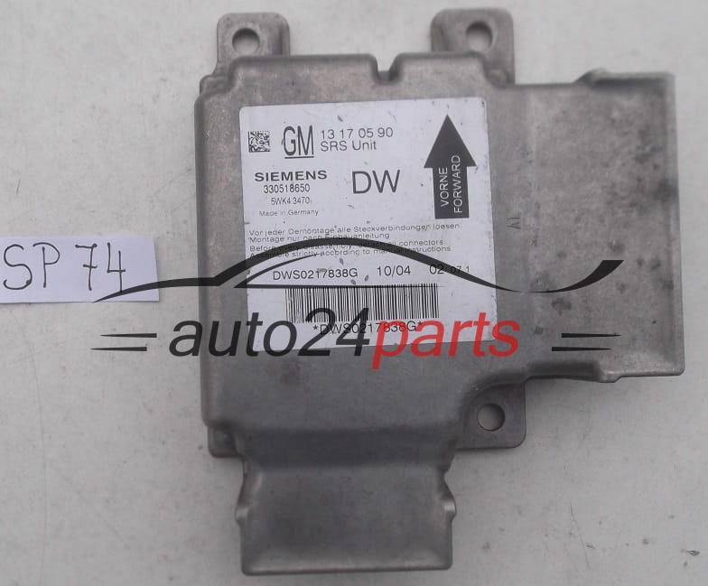 STEROWNIK MODUL PODUSZEK POWIETRZNYCH OPEL VECTRA C SIGNUM GM 13 17 05 90 DW
