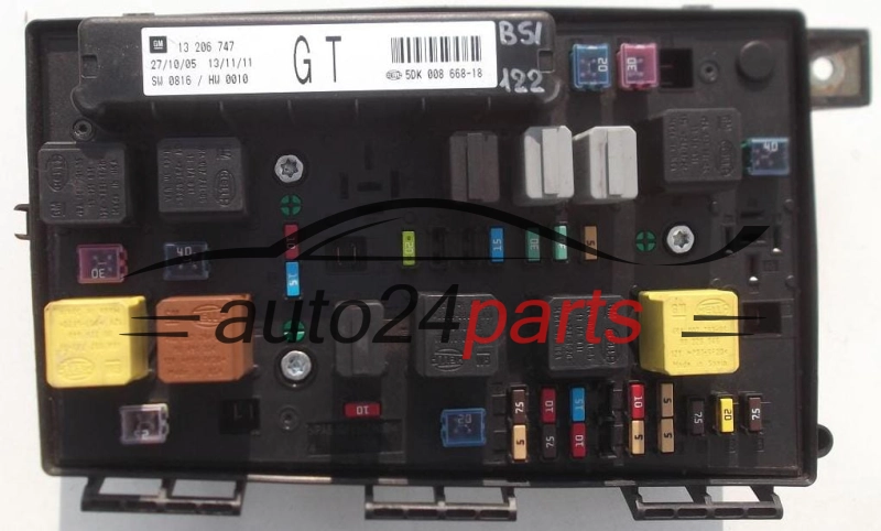 FUSE RELAY BOX ELECTRICAL COMFORT CONTROL MODULE BODY OPEL GM 13 206 747 GT HELLA 5DK 008 668-18