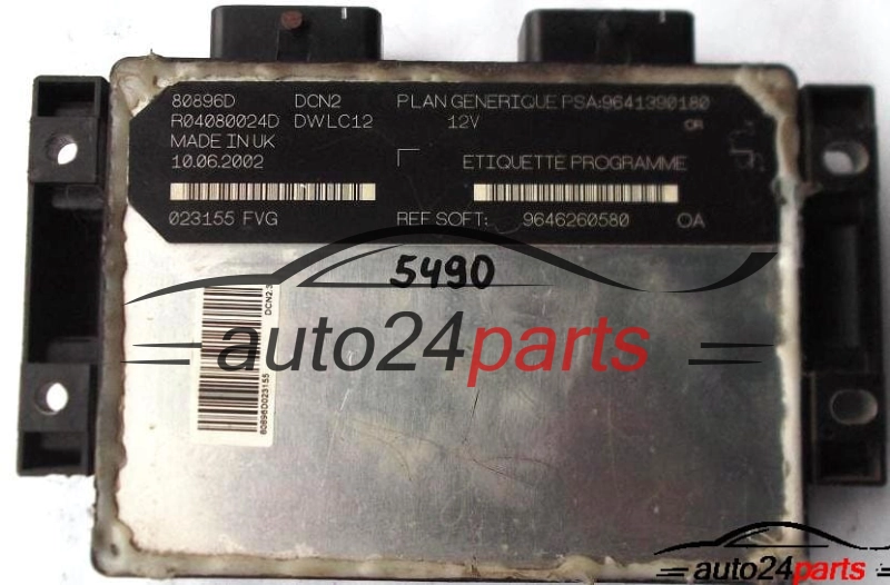 MOTORSTEUERGERÄT ECU STEUERGERAT CITROEN C15 1.9 LUCAS R04080024D PSA: 9641390180 SOFT 9646260580, DCN2, DWLC12