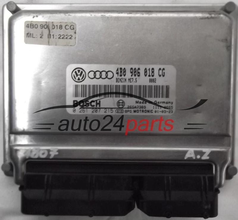 ECU CENTRALITA DE MOTOR AUDI A4 A6 VW VOLKSWAGEN PASSAT 1.8T 1.8 TURBO 4B0906018CG, 4B0 906 018 CG, BOSCH 0261207215, 0 261 207 215